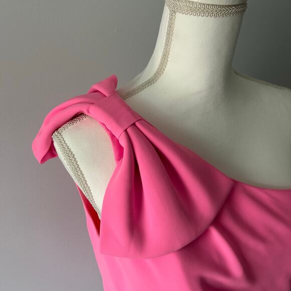 Amanda Uprichard Bright Pink Spring Blouse Top One Shoulder Preppy Size Medium - Picture 3 of 8